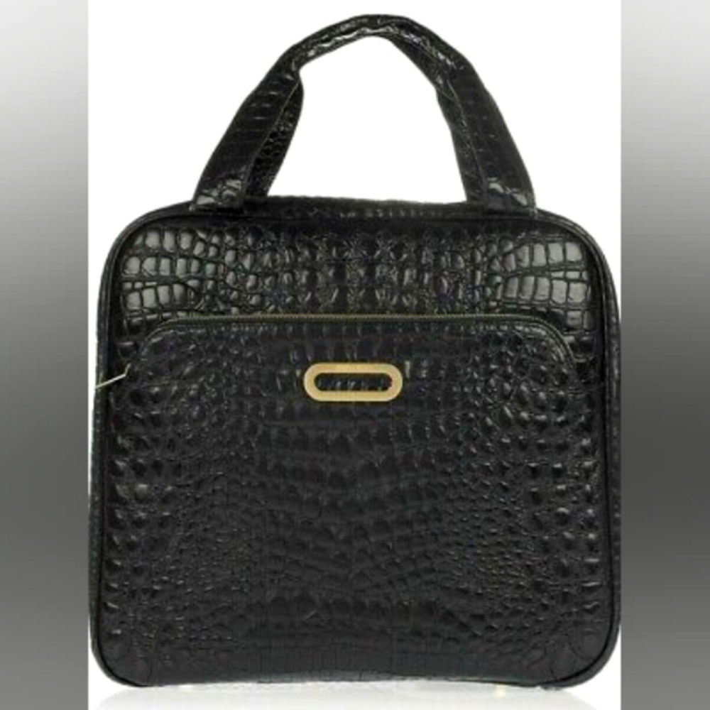 Jimmy Choo Croc Embossed Leather Black Tote 'Tony'